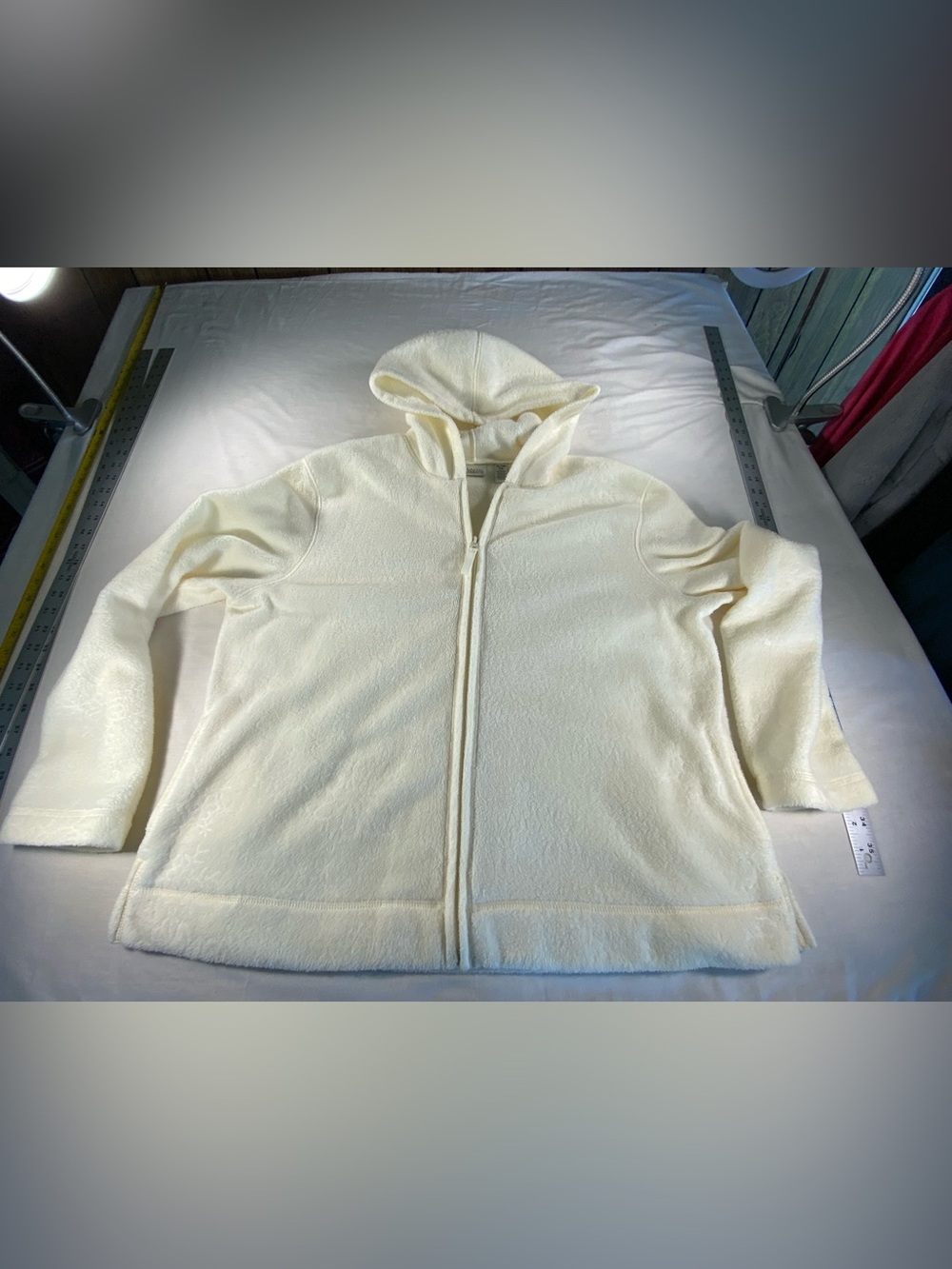 Classic Elements Ladies XL 18 Cream Fleece Zip-Up Hoodie Jacket